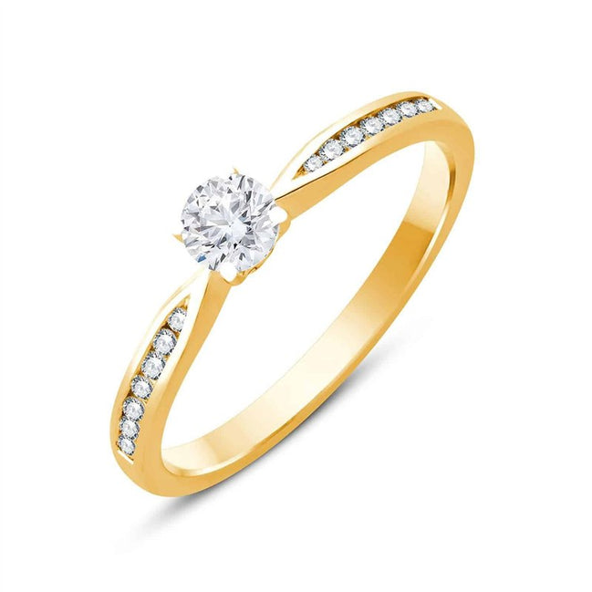 Solitaire Accompagné Serti Clos Diamant 0,34ct