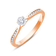 Solitaire Accompagné Serti Clos Diamant 0,34ct