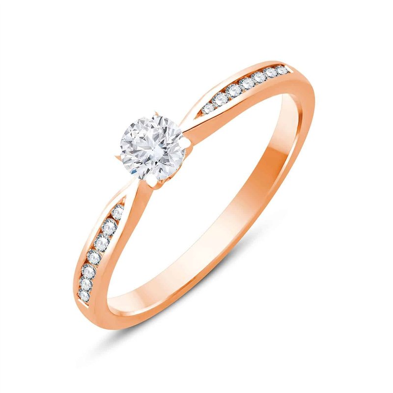 Solitaire Accompagné Serti Clos Diamant 0,34ct