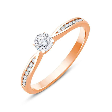 Solitaire Accompagné Serti Clos Diamant 0,34ct