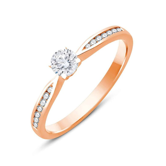 Solitaire Accompagné Serti Clos Diamant 0,34ct