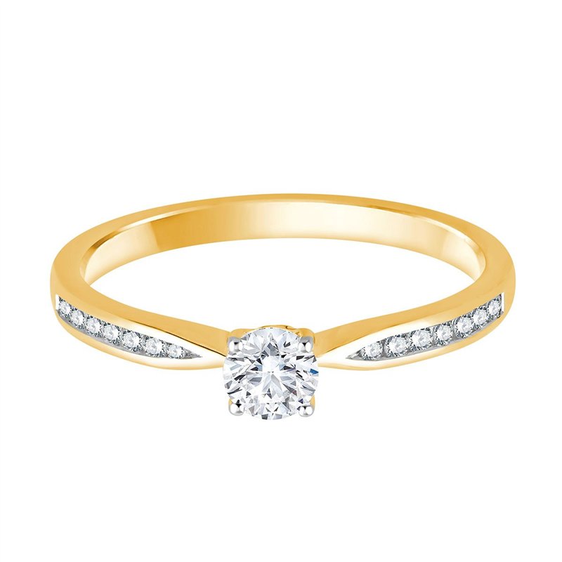 Solitaire Accompagné Serti Clos Diamant 0,34ct