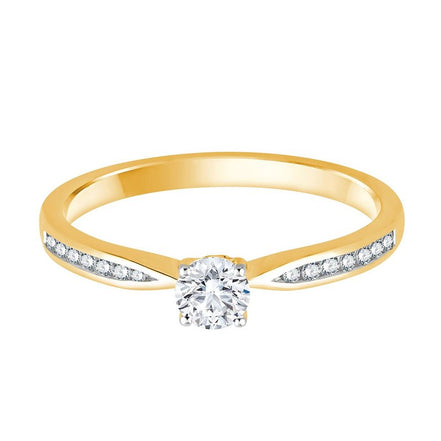 Solitaire Accompagné Serti Clos Diamant 0,34ct