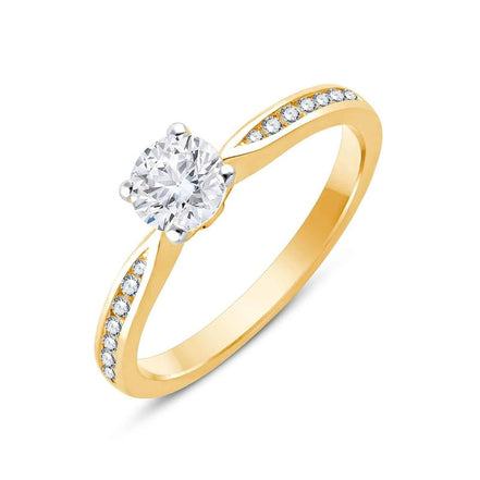 Solitaire Accompagné Serti Clos Diamant 0,63ct