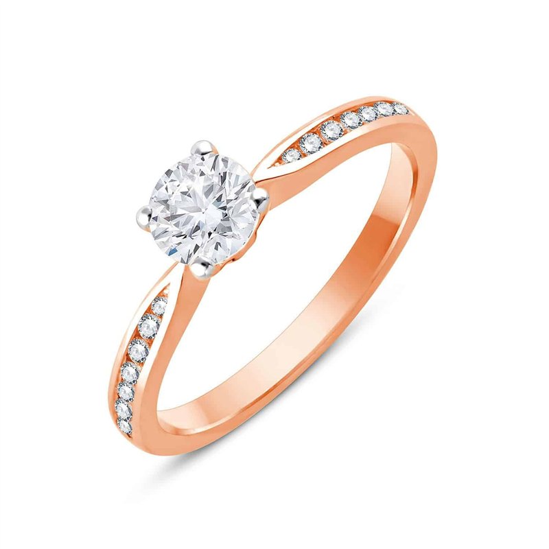 Solitaire Accompagné Serti Clos Diamant 0,63ct