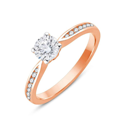 Solitaire Accompagné Serti Clos Diamant 0,63ct