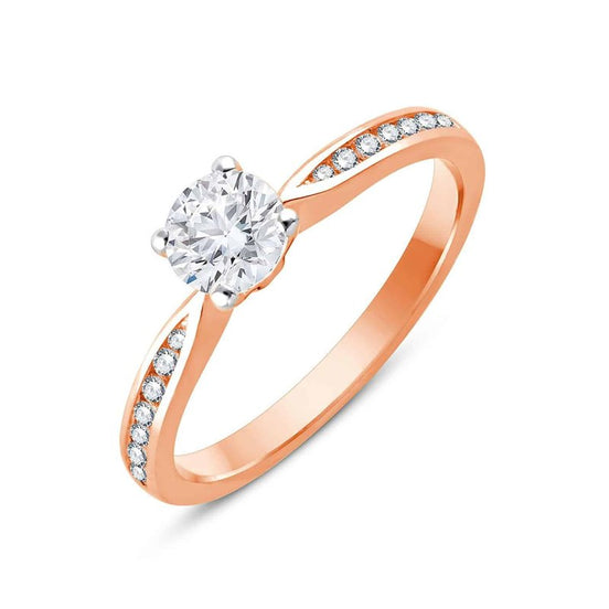 Solitaire Accompagné Serti Clos Diamant 0,63ct