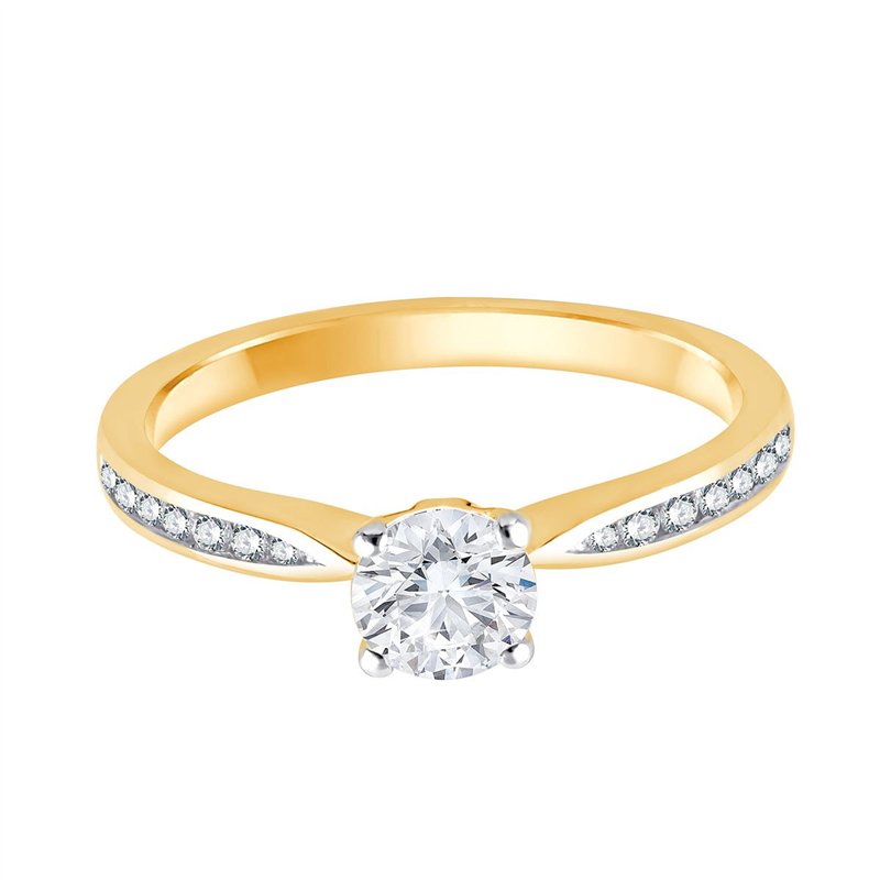 Solitaire Accompagné Serti Clos Diamant 0,63ct