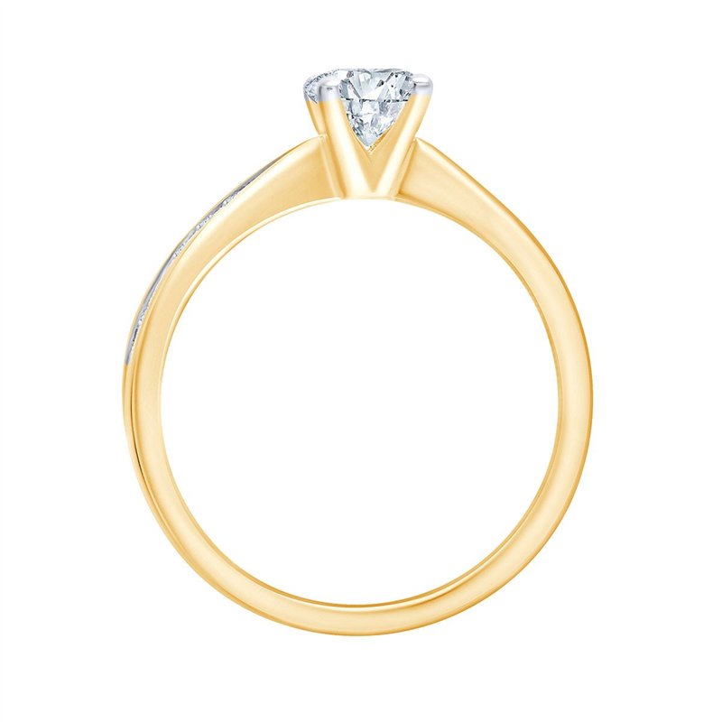 Solitaire Accompagné Serti Clos Diamant 0,63ct