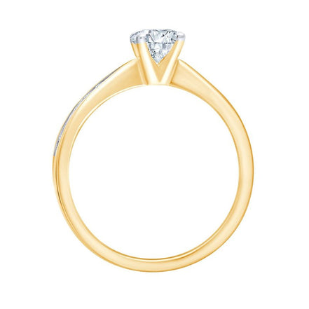 Solitaire Accompagné Serti Clos Diamant 0,63ct