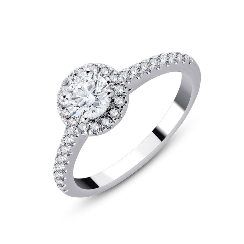 Surrounded Round Diamond 0.50ct IV