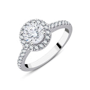 Solitaire Accompagné Serti Clos Diamant 1,43ct