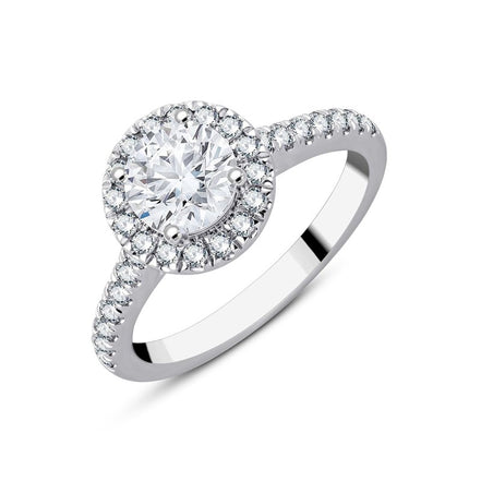 Solitaire Accompagné Serti Clos Diamant 1,43ct