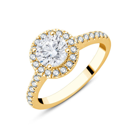 Solitaire Accompagné Serti Clos Diamant 1,43ct