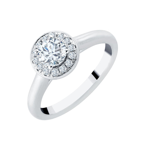 Surrounded Round Diamond 0.50ct I