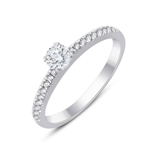 Bague Sertie de Diamant Rond à Griffes 0,30ct II
