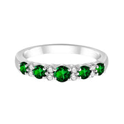 Bague, Alliance Émeraude & Diamants 0,65ct