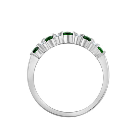 Bague, Alliance Émeraude & Diamants 0,65ct