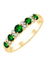 Demi Alliance Trilogie Émeraude & Diamants 0,1ct