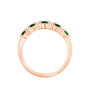 Demi Alliance Trilogie Émeraude & Diamants 0,1ct