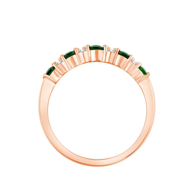 Demi Alliance Trilogie Émeraude & Diamants 0,1ct