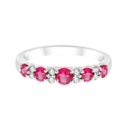 Bague, Alliance Rubis & Diamants 0,65ct
