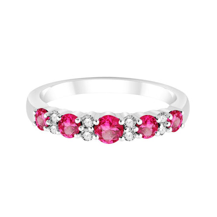Bague, Alliance Rubis & Diamants 0,65ct