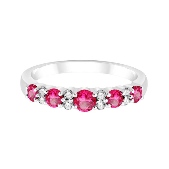Bague, Alliance Rubis & Diamants 0,65ct