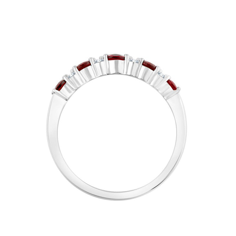 Bague, Alliance Rubis & Diamants 0,65ct