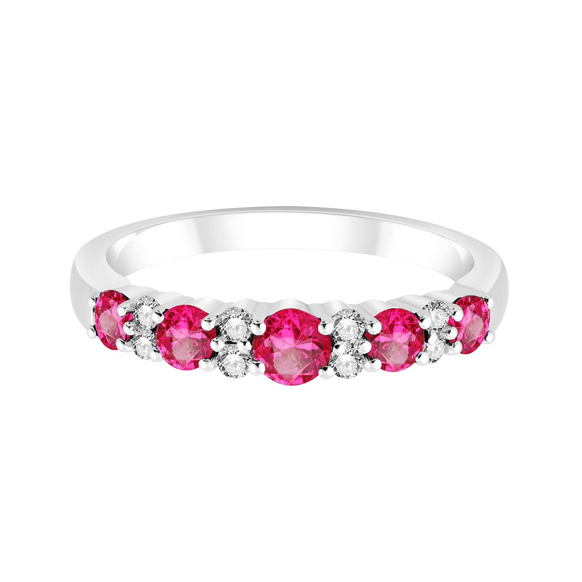 Bague, Alliance Rubis & Diamants 0,65ct