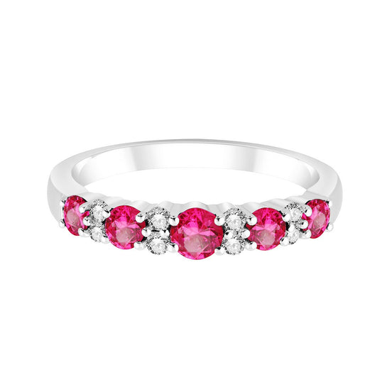 Bague, Alliance Rubis & Diamants 0,65ct