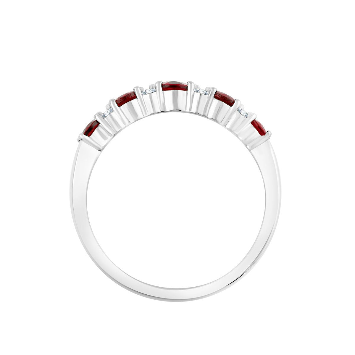 Bague, Alliance Rubis & Diamants 0,65ct