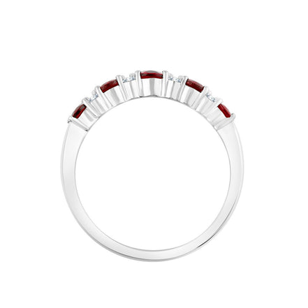 Bague, Alliance Rubis & Diamants 0,65ct