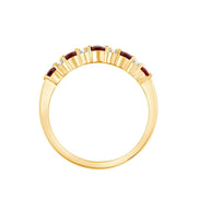 Half Eternity Ring Ruby & Diamonds 0.1ct