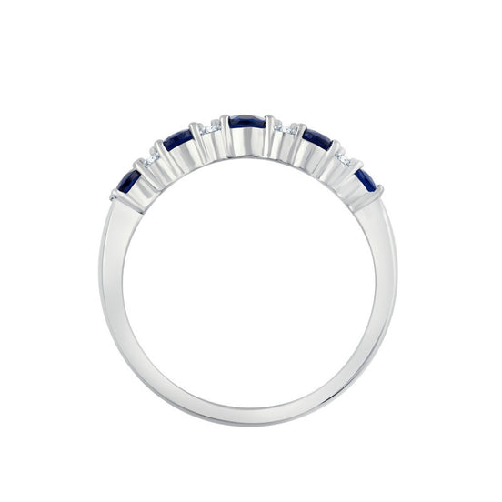 Bague, Alliance Saphir & Diamants 0,65ct