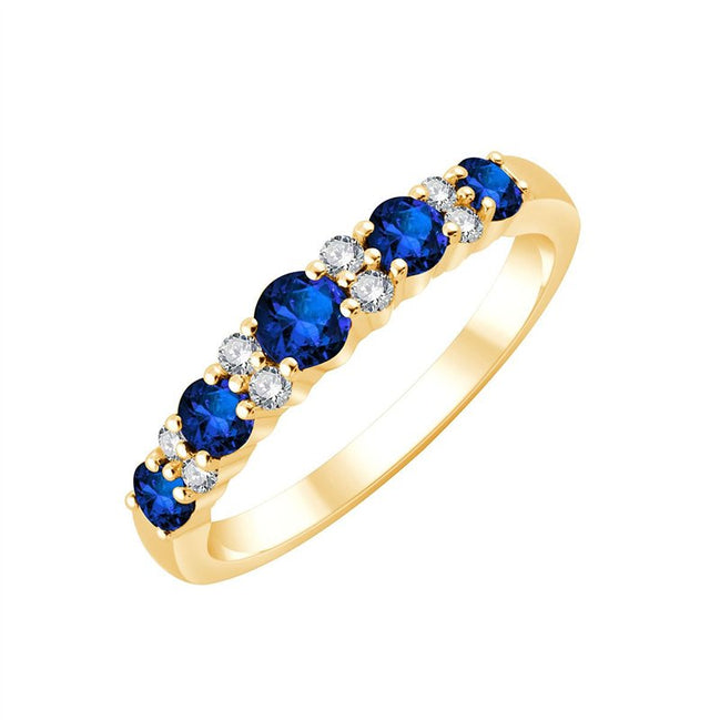 Demi-alliance saphir et diamants 0,1 ct