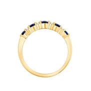 Demi-alliance saphir et diamants 0,1 ct
