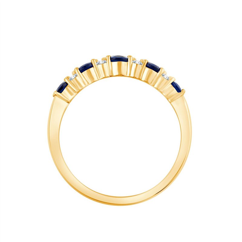 Demi-alliance saphir et diamants 0,1 ct