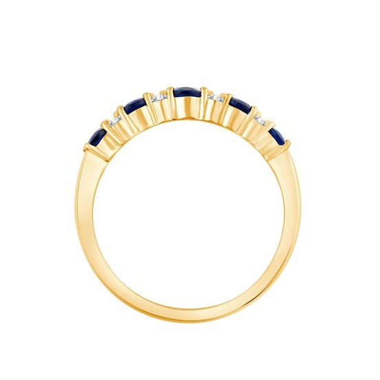 Demi-alliance saphir et diamants 0,1 ct