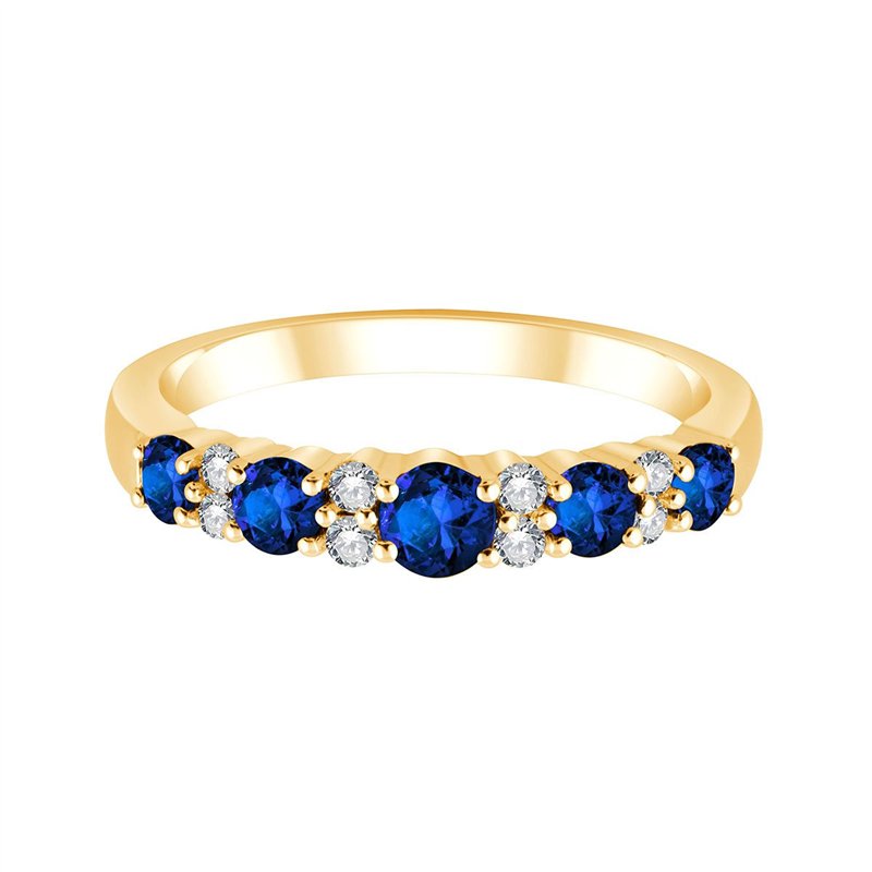 Demi-alliance saphir et diamants 0,1 ct