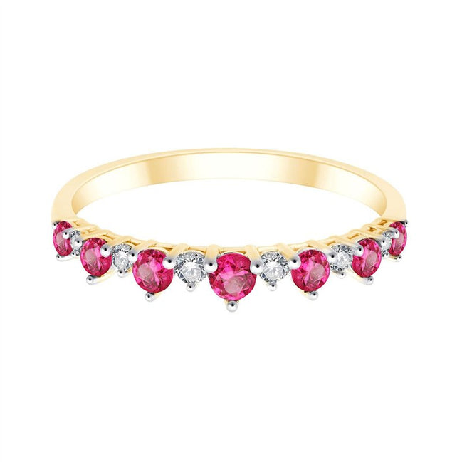 Alliance Serti Clos Rubis & Diamants 0,07ct