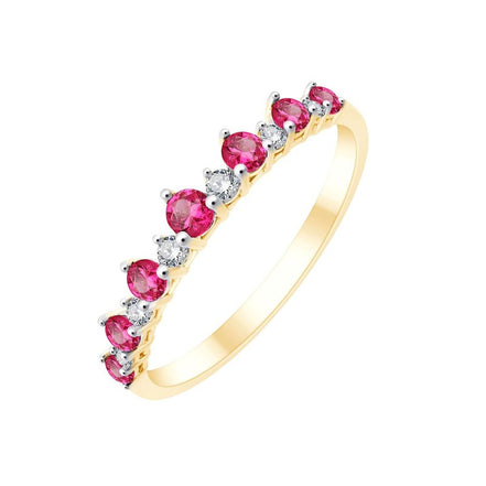 Alliance Serti Clos Rubis & Diamants 0,07ct