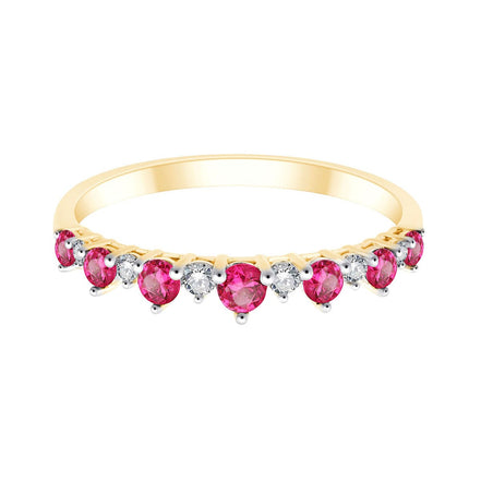 Alliance Serti Clos Rubis & Diamants 0,07ct