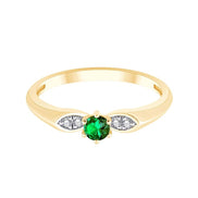 Toi & Moi Émeraude & Diamants 0,03ct II