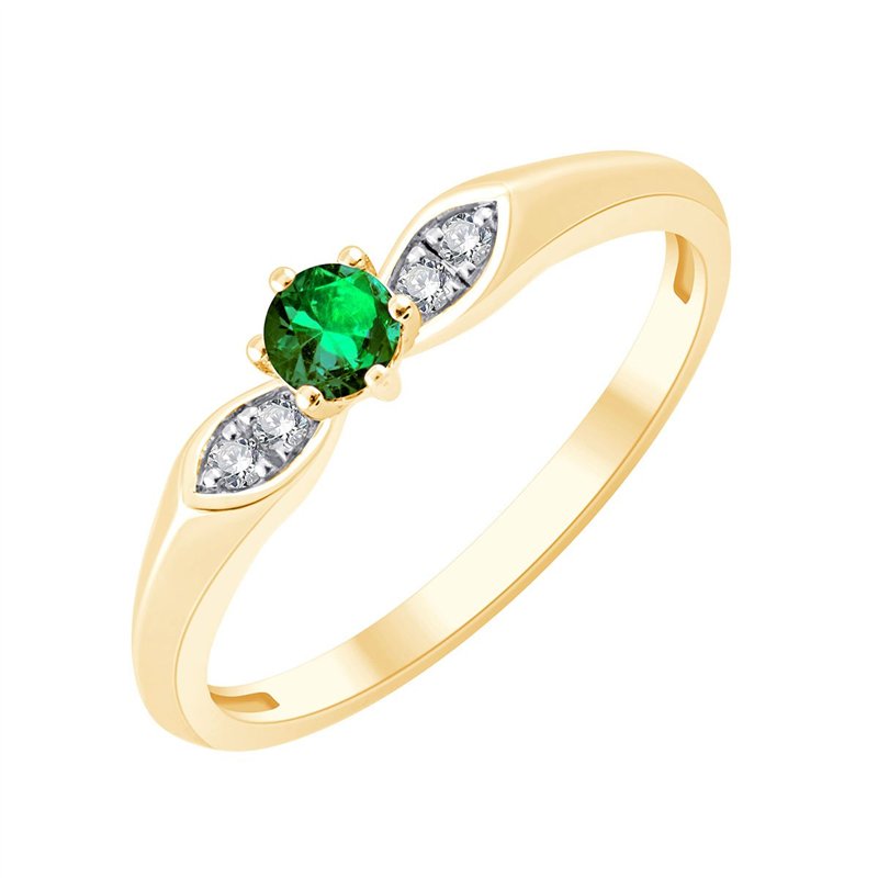 Toi & Moi Émeraude & Diamants 0,03ct II