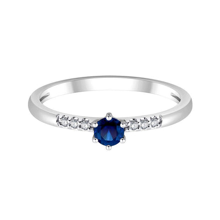 Saphir Rond & Diamants 0,18ct
