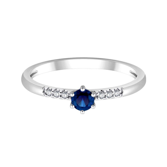 Saphir Rond & Diamants 0,18ct