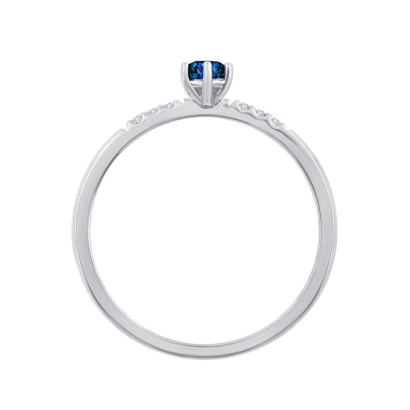 Saphir Rond & Diamants 0,18ct