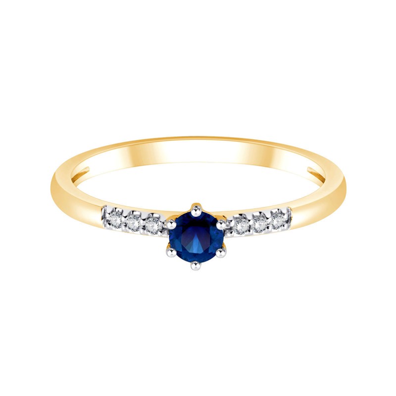 Saphir Rond & Diamants 0,18ct