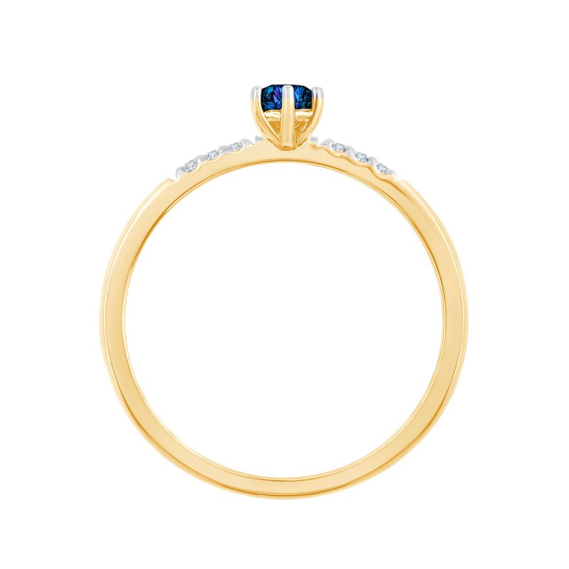 Saphir Rond & Diamants 0,18ct